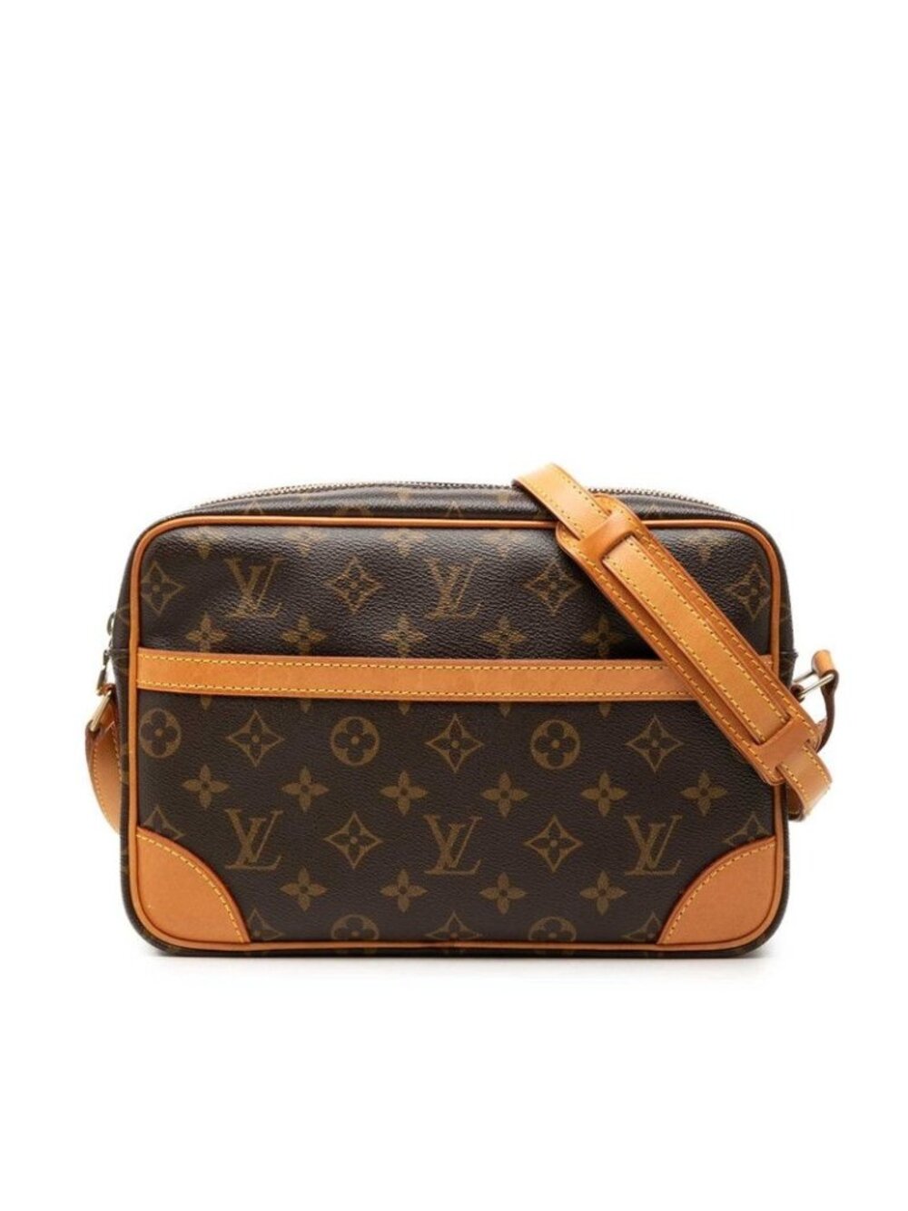 Louis Vuitton Monogram Trocadero 27 Crossbody Shoulder Bag Brown Leather